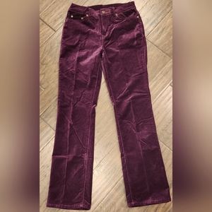 DG2 by Diane Gilman purple velvet stretchy Pants. Size 2. Straight leg.